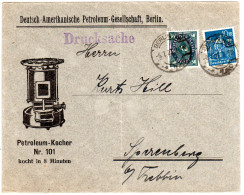 DR 1923, 10+50 Mk. Auf Drucksache Brief V. Berlin M. Abb. Pertoleum Kocher - Lettres & Documents