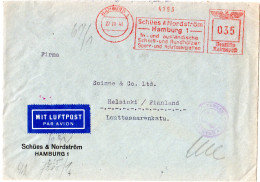 DR 1941, Hamburg Firmenfreistpl. Schües&Nordström Auf Zensur Brief N. Finnland - Lettres & Documents