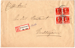 Bayern 1920, MeF 4er-Block 15 Pf. Auf Einschreiben Brief V. Bad Reichenhall  - Lettres & Documents