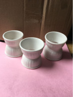 3 Coquetiers Porcelaine Blanche - Egg Cups