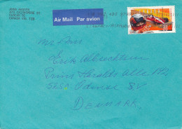 Canada Cover Sent To Denmark 10-9-1997 Single Franked Gilles Villeuve - Briefe U. Dokumente