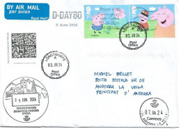Mummy Pig,mother Of Peppa Pig And George Pig., Postmark D-DAY 80 (June 2024), Letter England To Andorra - Comics