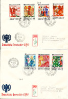 Hungary Registered FDC 29-12-1979 Childrens Year Set Of 7 On 2 Covers With Cachet - FDC