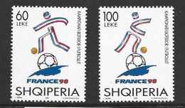 Albania Soccer World Cup 1998 France Set Of 2 MNH - Autres & Non Classés