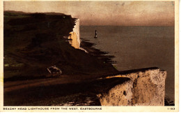 K82.  Vintage Postcard. Beachy Head Lighthouse From The West Eastbourne. - Eastbourne