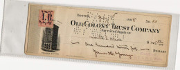 US Money Order Perfin  Revenue 2c Pink Washington 1898  I.R. Overprint Old Colony Trust Co. - ...-1900