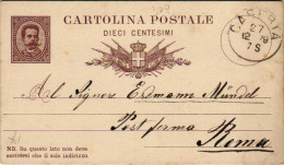 Italy Cartolina Postale 1879 - Entiers Postaux