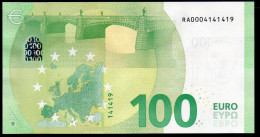 100 EURO GERMANY  R001 RA000  FINE NUMBER  -  DRAGHI  UNC - 100 Euro