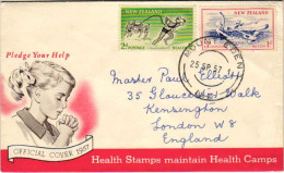 New Zealand 1957 Official Cover Health Stamps From Mount Eden  - Lettres & Documents