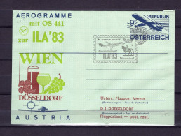 Austria Aerogramme Stationery 9S ILA '83 Austrian Airlines Vienna Dusseldorf 1983 - Omslagen