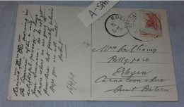 Edern Edeyrn THIMBLE POSTMARK 1913 TIED WITH ALICANTE POSTMRK STAM P DAMAGED CAN BE REPAIRED - Gwynedd