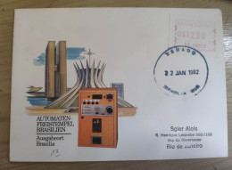 Brasil Brasilia View FDC 1982 Machine Postage Label Stamp Automaten Postwertzeichen Distributeur Automatique Timbre - Cartas & Documentos