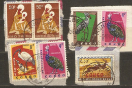 Congo Belge 1963 - Marcophilie - Petit Lot De 7 Timbres Avec Cachet MUNGBERE - Province Orientale - Haut Uele - Autres & Non Classés