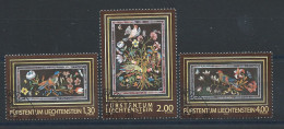 Liechtenstein N°1466/68 Obl (FU) 2009 - Art Panneaux Du Badminton Cabinet "Fleurs" - Unused Stamps
