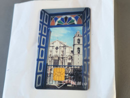 CUBA-(CU-ETE-0007)-Catedral De La Habana-(94)-($10)-(0000725932)-used Card+1card Prepiad Free - Kuba