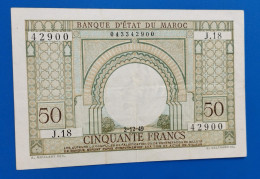 MAROC MOROCCO MARRUECOS MAROKKO BANQUE D'ETAT 50 FRANC 1949.... - Marocco