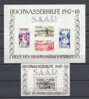GERMANY-SAAR (1948 Mi#BL1 & BL2 SS: HOCHWASSERHILFE/FLOOD RELIEF) MNH SuperB Cat.Val. € 5800.00 - Neufs