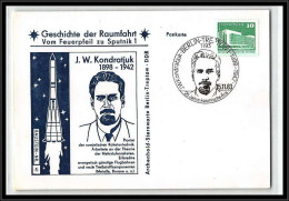 1598 Geschichte Der Spoutnik Allemagne Germany DDR 15/11/1983 Kondratjuk Kondratyuk Espace Space Raumfahrt Lettre Cover - Cartes Postales - Oblitérées