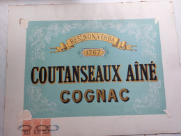 Carton Publicitaire  COGNAC COUTANCEAUX AINE - Affiches