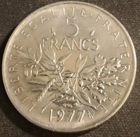 Pas Courant - FRANCE - 5 FRANCS 1977 - SPL - Semeuse - O.Roty - Cupronickel - Gad 771 - KM 926a.1 - 5 Francs