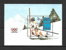 Kampuchea 1987 Winter Olympic Games GALGARY MS MNH - Winter 1988: Calgary