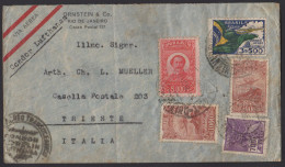 PA 56 - 21/3/1934 - Incoming Air Mail ZEPPELIN. Letter Sent From Brazil To Italy. Stuttgart In Transit. - Covers & Documents
