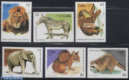 Cuba 1995 Havana Zoo 6v, Mint NH, Nature - Animals (others & Mixed) - Cat Family - Elephants - Zebra - Nuovi