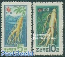 Korea, North 1961 Ginseng 2v, Mint NH, Nature - Fruit - Fruits