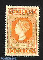 Netherlands 1913 Jubilee 10 Gulden, Unused, Lightly Hinged, Unused (hinged), History - Kings & Queens (Royalty) - Nuevos