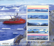 French Antarctic Territory 2023 Landscapes Of Adelie Land 5v M/s, Mint NH, Transport - Ships And Boats - Neufs