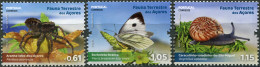 Azores 2023. Terrestrial Fauna Of The Azores (MNH OG) Set Of 3 Stamps - Açores