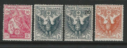 ● Regno D'Italia 1915 /16 ֍ Pro Croce ROSSA ֍ N. 102 / 05 * ● Serie Completa ● Cat. 80 € ● Lotto N. 1972 ● - Oblitérés