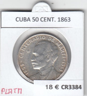 CR3384 MONEDA CUBA 50 CENT. 1863 PLATA - Andere - Amerika