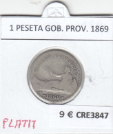 CRE3847 MONEDA ESPAÑA 1 PESETA GOB. PROVISIONAL 1869 PLATA BC - Autres & Non Classés