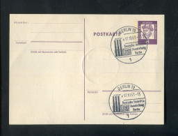 "BERLIN" 1963, SSt. "BERLIN, Industrie-Ausstellung" Auf Postkarte, Rs. BRD Mi. 408-411 Mit Gleichem SSt. (A2278) - Cartes Postales - Oblitérées