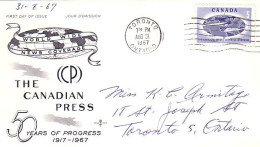 Canada Canadian Press Presse Canadienne Journal Newspaper FDC ( A70 796) - 1961-1970