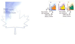 Canada Drapeau Feuille D'érable 55c 73c 95c Maple Leaf Flag FDC ( A70 418) - 1991-2000