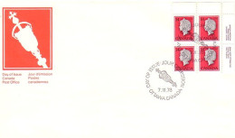 Canada Portrait Elizabeth II 14c Rouge-red UR Pl.blk/4 FDC ( A70 259) - 1971-1980