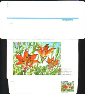 Canada Floral Domestogramme 15c Prairie Lily Lis Rouge Orangé ( A70 232) - 1953-.... Regno Di Elizabeth II