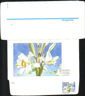 Canada Floral Domestogramme 15c White Garden Lily Lis Du Jardin ( A70 224b) - 1953-.... Regno Di Elizabeth II