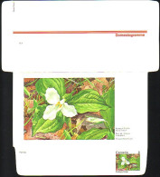 Canada Floral Domestogramme 8c White Trillium Trille Blanc ( A70 217b) - 1953-.... Règne D'Elizabeth II