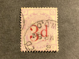 GB 1883 3d On 3d. SG 159 Cat £160 Wmk Imp Crwn  Plate 21 (S1027) - Oblitérés