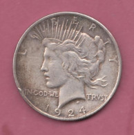 USA, 1924- 1 Dollar Peace- Silver- Obverse Capped Head Of Liberty, Headband With Rays. - Conmemorativas