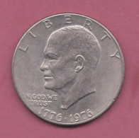 USA, 1976- 1 Dollar ( Bicentennial) -Copper- Nickel Clad Copper- Obverse Portrait Of Eisenhower. - Commemoratives