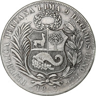 Pérou, 1 Sol, 1883, Santiago, Argent, TTB - Peru