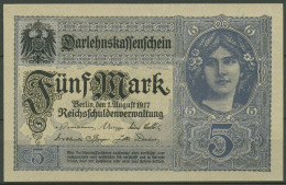 Dt. Reich 5 Mark 1917, DEU-61b Serie R, Fast Kassenfrisch (K1473) - 5 Mark