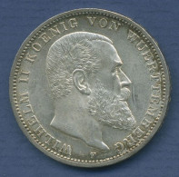 Württemberg 3 Mark 1914 F, König Wilhelm II., J 175 Vz/st (m6604) - 2, 3 & 5 Mark Silver