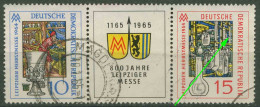 DDR 1964 Leipziger Messe Mit Plattenfehler 1053 F 19 In 1052/53 ZD Gestempelt - Variétés Et Curiosités