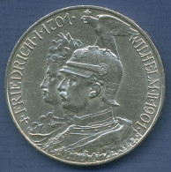 Preußen 5 Mark 1901, 200 Jahre Preußen, J 106 Vz/vz+ (m6597) - 2, 3 & 5 Mark Silber
