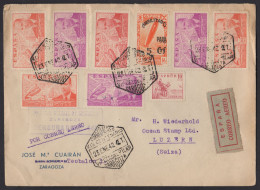 PA 96 - 23/1/1942 - Air Mail. Letter Sent From Spain To Swiss. Spain Censorship. - Marques De Censures Nationalistes